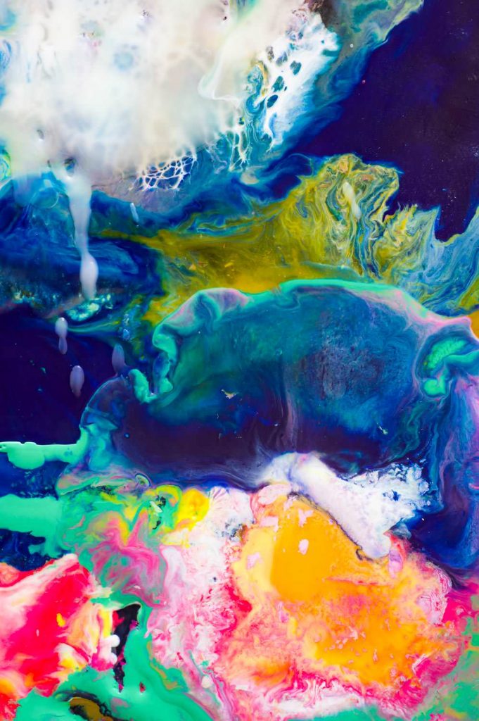 Abstract modern art painting wax